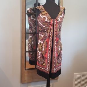 London Times Paisley Pink Printed Pullover Dress